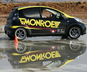 One The skid pan - students were put through a slalom and breaking exercise on the skid pan at the launch of the Monroe Advanced Driving Academy.JPG